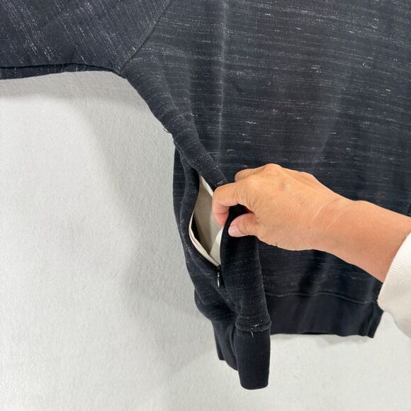 Taylor Stitch Sweater Men 40 / M Black Pocket Heavyweight Crewneck Heathered - Picture 6 of 11